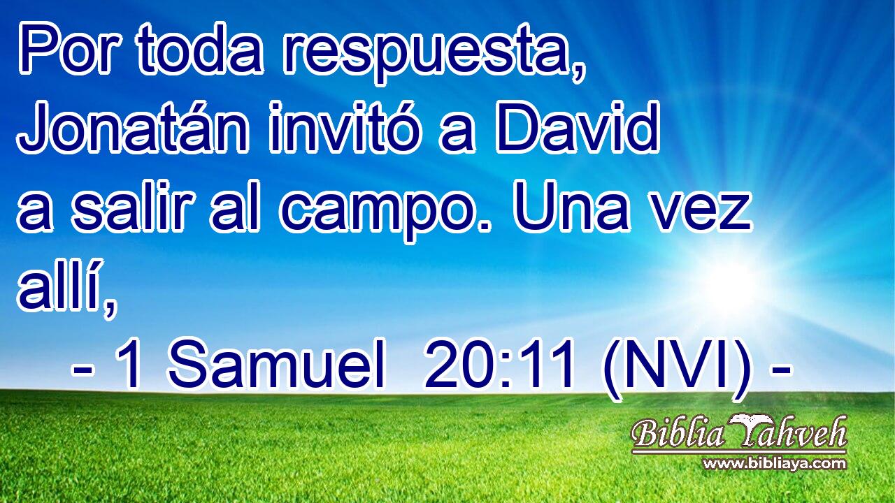  Por toda respuesta, Jonatán invitó a David a salir al campo. Una vez allí, 