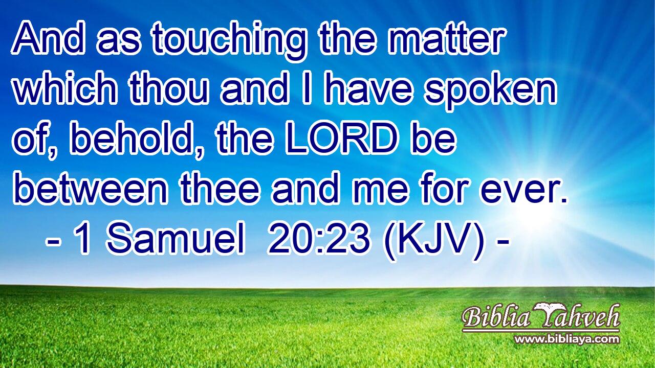 And as touching the matter which thou and I have spoken of, behold, the LORD be between thee and me for ever.