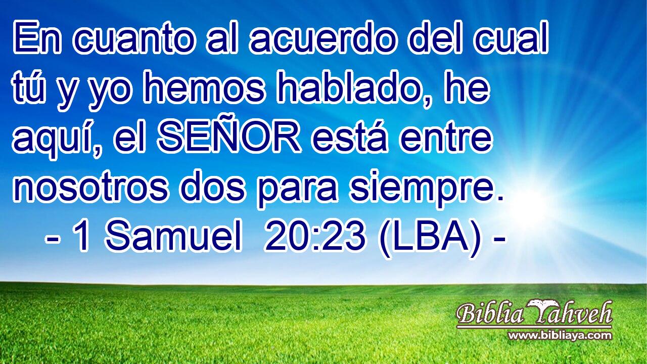 En cuanto al acuerdo del cual tú y yo hemos hablado, he aquí, el SEÑOR está entre nosotros dos para siempre.
