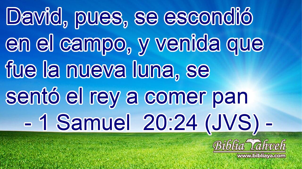 David, pues, se escondió en el campo, y venida que fue la nueva luna, se sentó el rey a comer pan