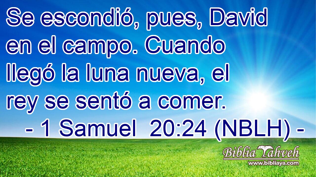  Se escondió, pues, David en el campo. Cuando llegó la luna nueva, el rey se sentó a comer. 