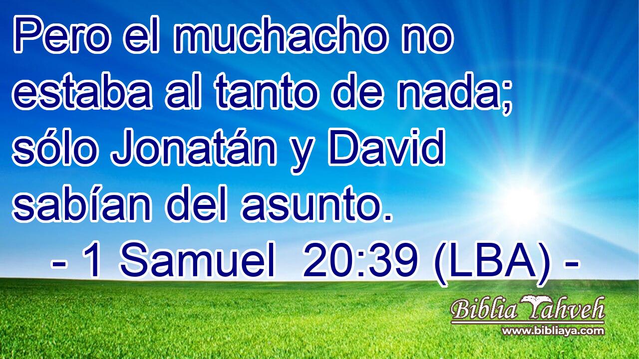 Pero el muchacho no estaba al tanto de nada; sólo Jonatán y David sabían del asunto.