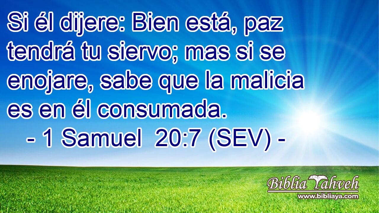 Si él dijere: Bien está, paz tendrá tu siervo; mas si se enojare, sabe que la malicia es en él consumada.