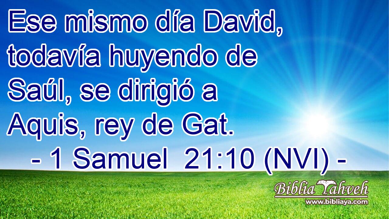  Ese mismo día David, todavía huyendo de Saúl, se dirigió a Aquis, rey de Gat. 