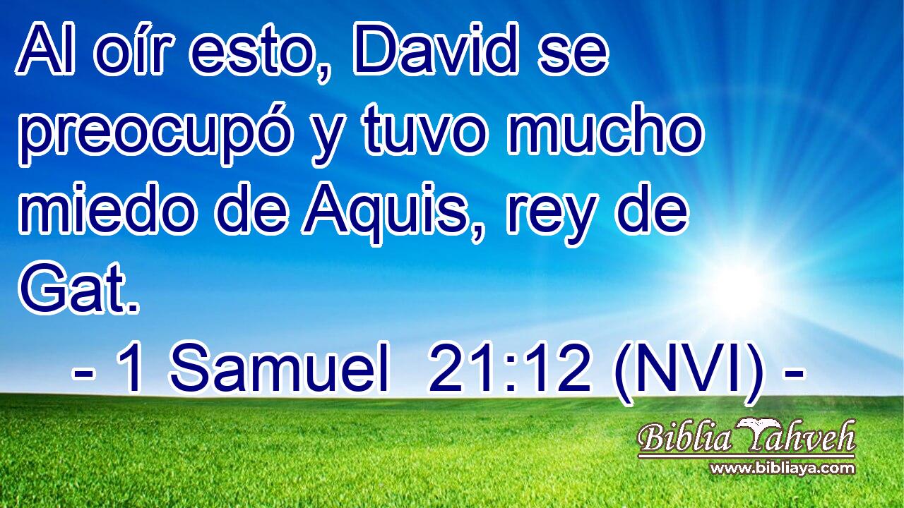  Al oír esto, David se preocupó y tuvo mucho miedo de Aquis, rey de Gat. 