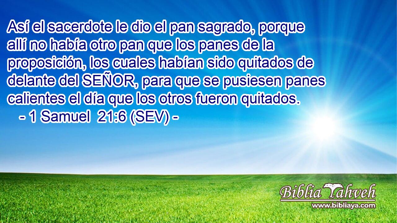 Así el sacerdote le dio el pan sagrado, porque allí no había otro pan que los panes de la proposición, los cuales habían sido quitados de delante del SEÑOR, para que se pusiesen panes calientes el día que los otros fueron quitados.