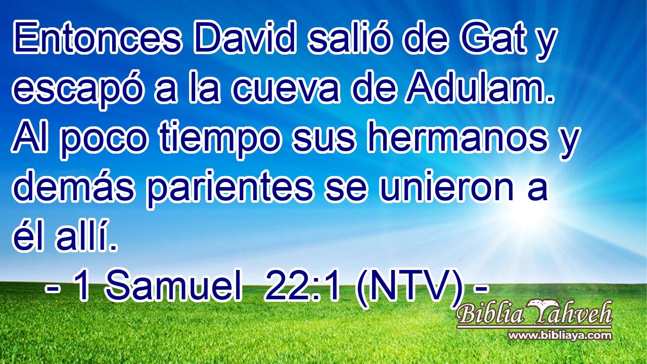 Entonces David salió de Gat y escapó a la cueva de Adulam. Al poco tiempo sus hermanos y demás parientes se unieron a él allí.