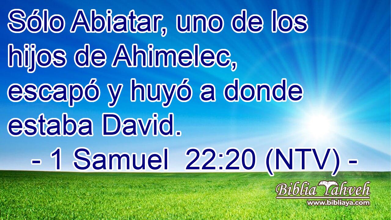 Sólo Abiatar, uno de los hijos de Ahimelec, escapó y huyó a donde estaba David.