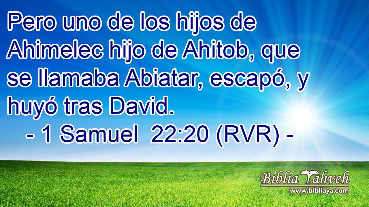 Pero uno de los hijos de Ahimelec hijo de Ahitob, que se llamaba Abiatar, escapó, y huyó tras David.