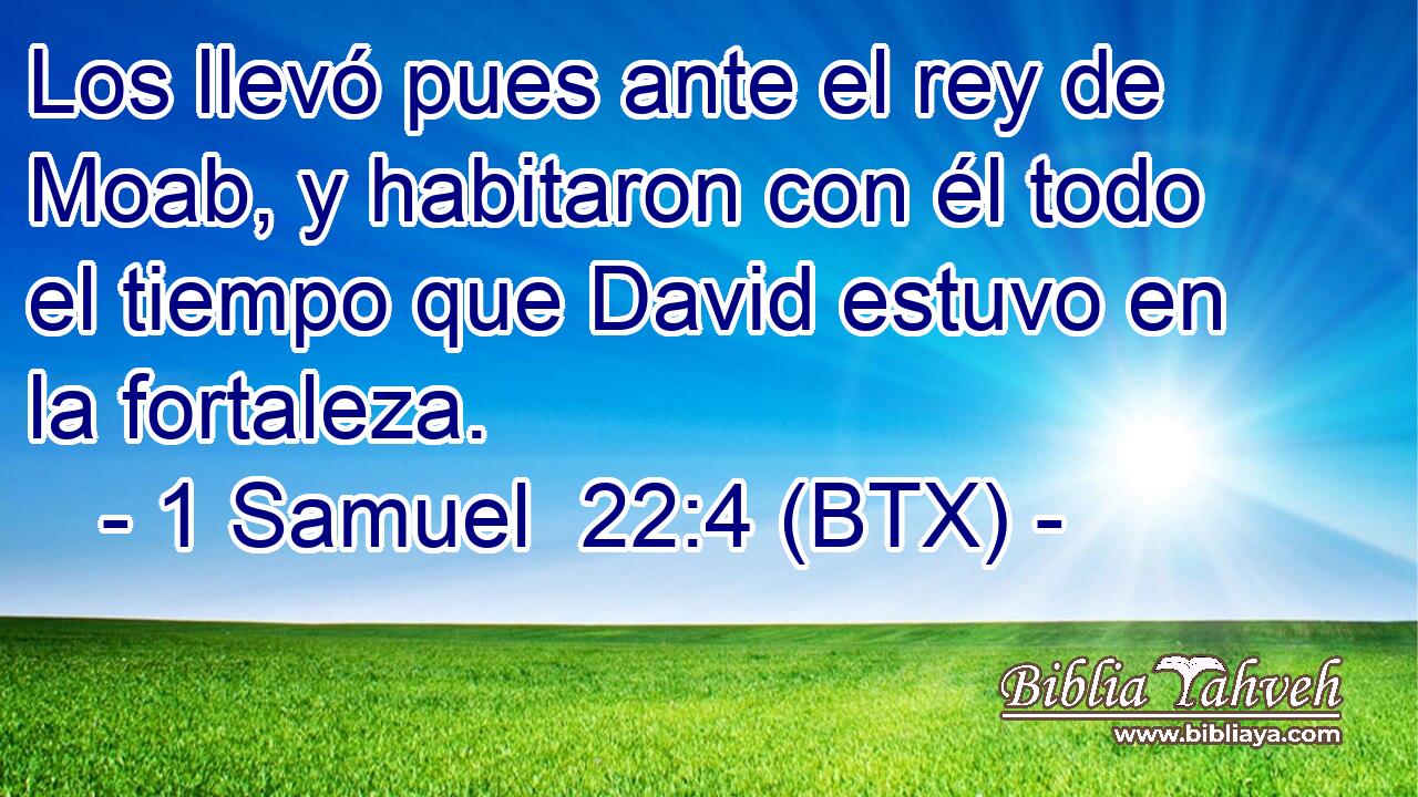 Los llevó pues ante el rey de Moab, y habitaron con él todo el tiempo que David estuvo en la fortaleza.