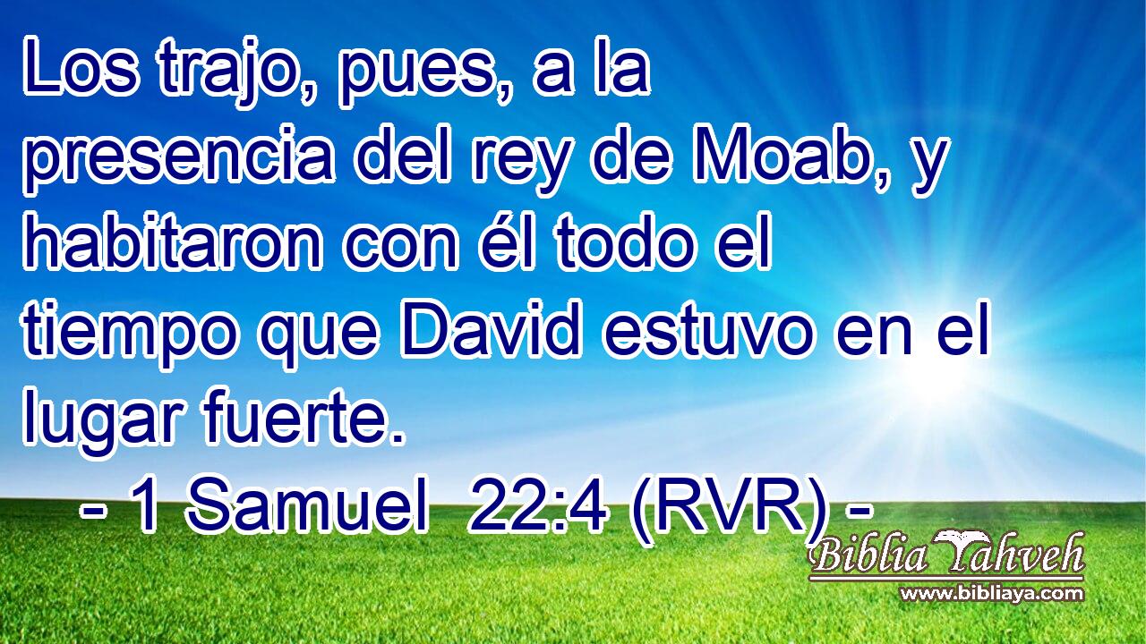 Los trajo, pues, a la presencia del rey de Moab, y habitaron con él todo el tiempo que David estuvo en el lugar fuerte.