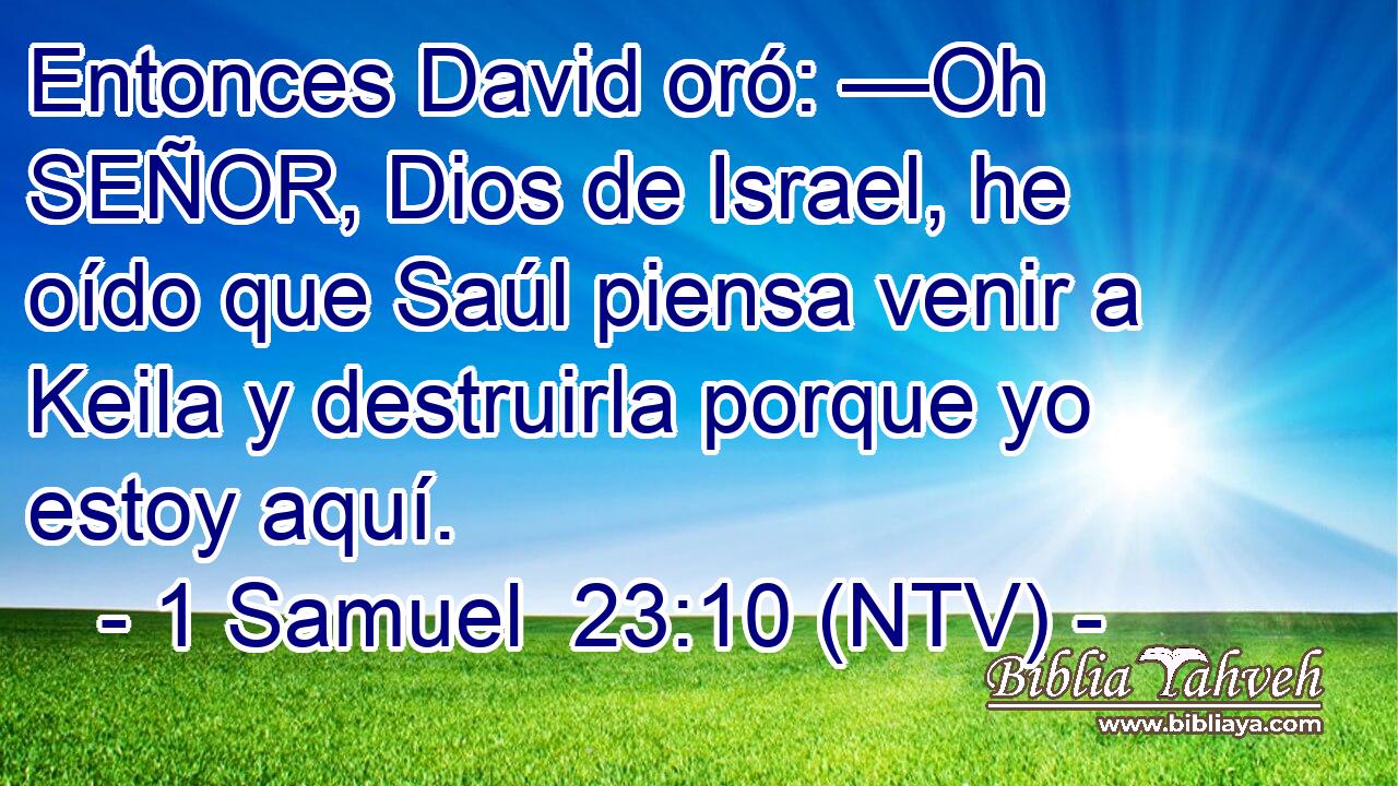 Entonces David oró: —Oh SEÑOR, Dios de Israel, he oído que Saúl piensa venir a Keila y destruirla porque yo estoy aquí.
