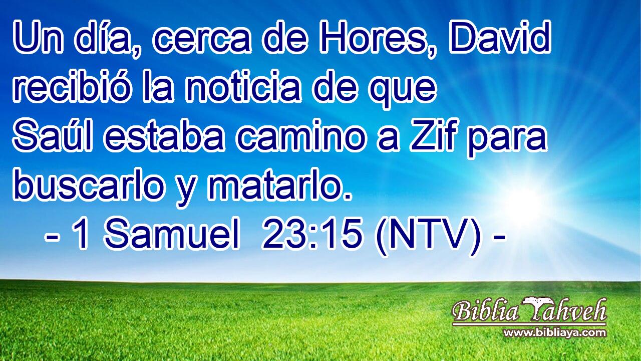 Un día, cerca de Hores, David recibió la noticia de que Saúl estaba camino a Zif para buscarlo y matarlo.