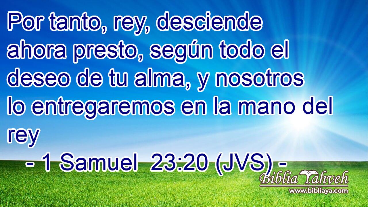 Por tanto, rey, desciende ahora presto, según todo el deseo de tu alma, y nosotros lo entregaremos en la mano del rey