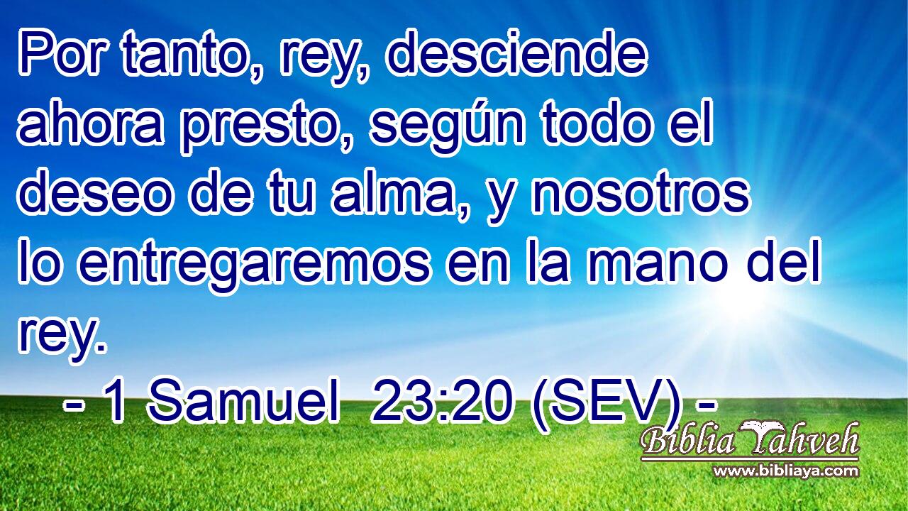 Por tanto, rey, desciende ahora presto, según todo el deseo de tu alma, y nosotros lo entregaremos en la mano del rey.