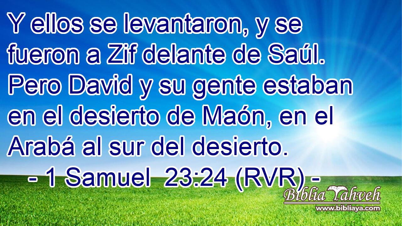 Y ellos se levantaron, y se fueron a Zif delante de Saúl. Pero David y su gente estaban en el desierto de Maón, en el Arabá al sur del desierto.