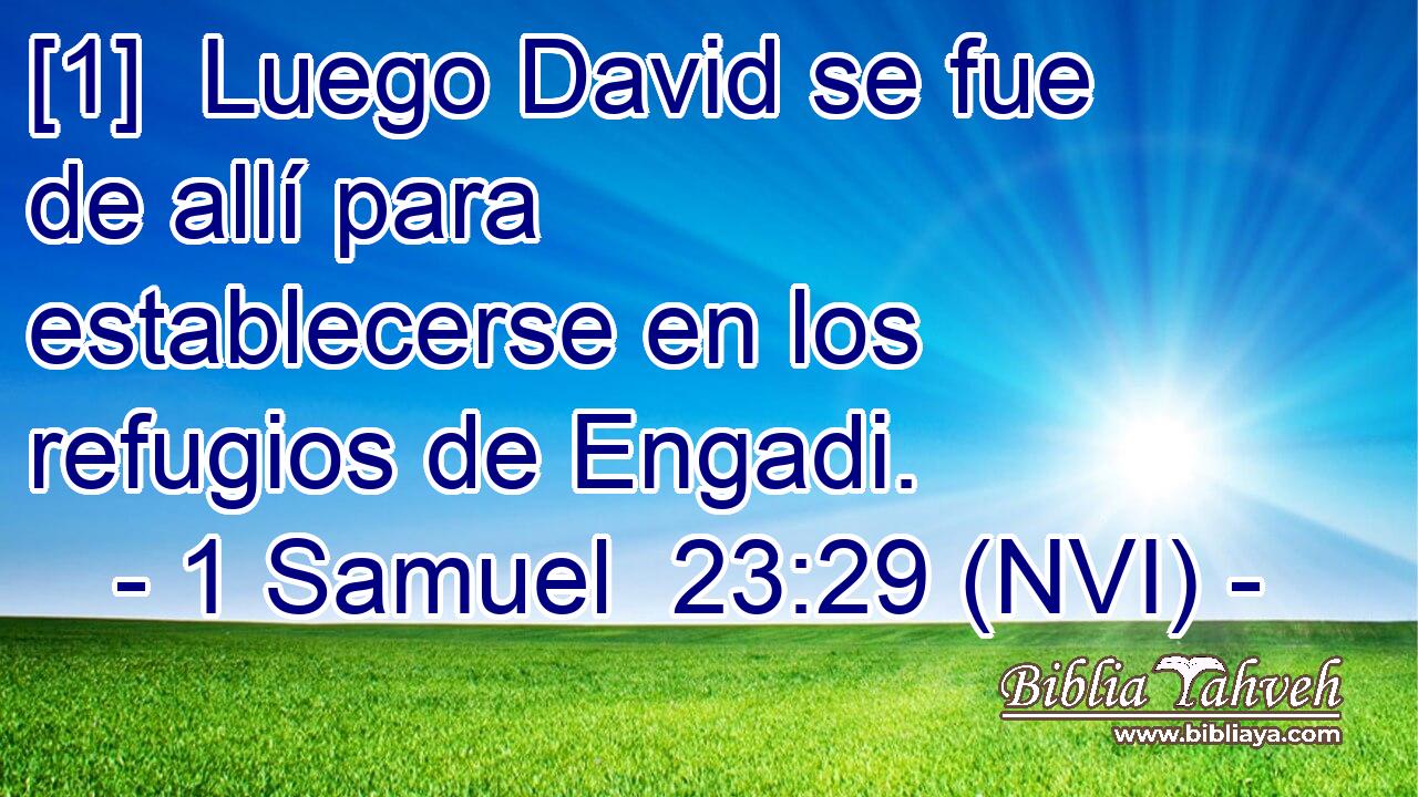  [1]  Luego David se fue de allí para establecerse en los refugios de Engadi. 