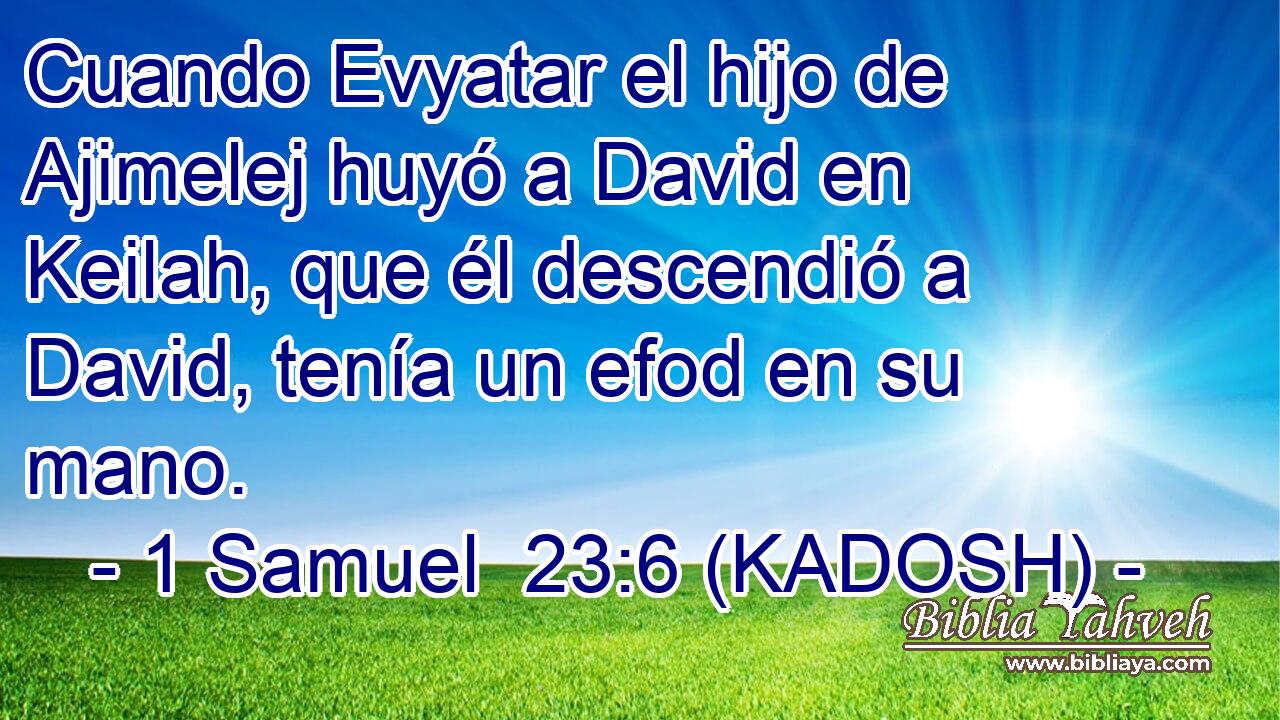  Cuando Evyatar el hijo de Ajimelej huyó a David en Keilah, que él descendió a David, tenía un efod en su mano. 