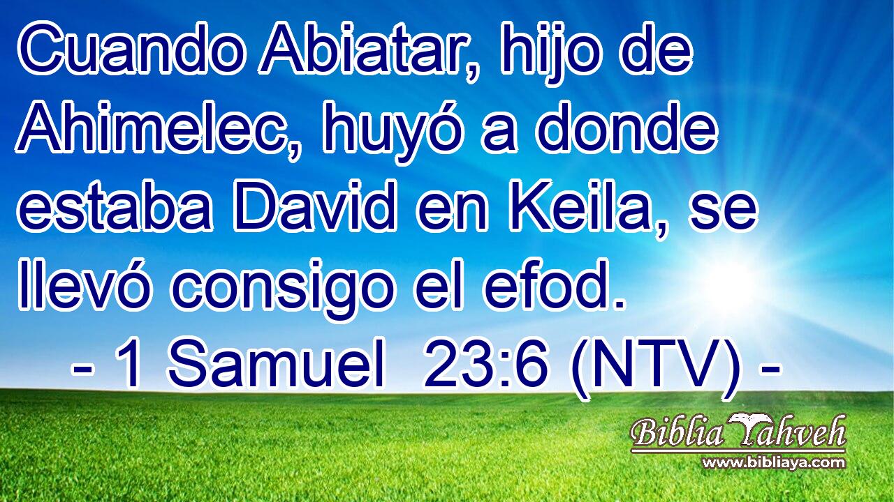 Cuando Abiatar, hijo de Ahimelec, huyó a donde estaba David en Keila, se llevó consigo el efod.