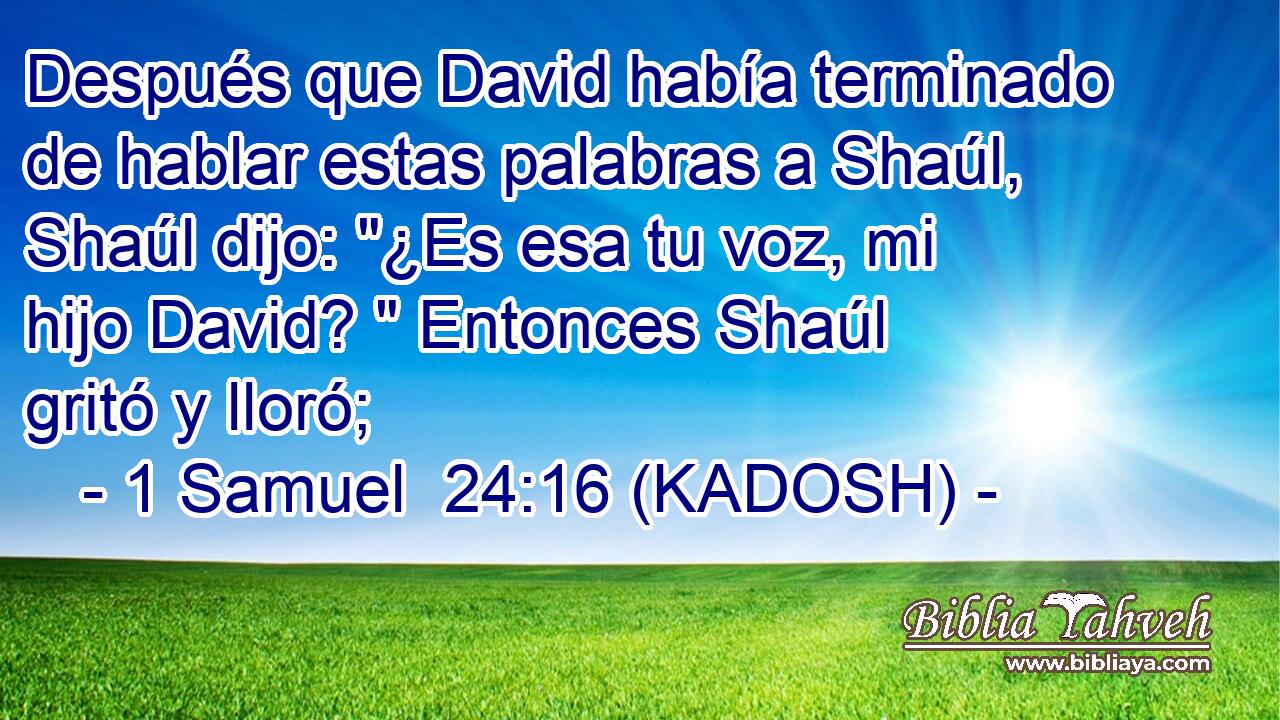  Después que David había terminado de hablar estas palabras a Shaúl, Shaúl dijo: 