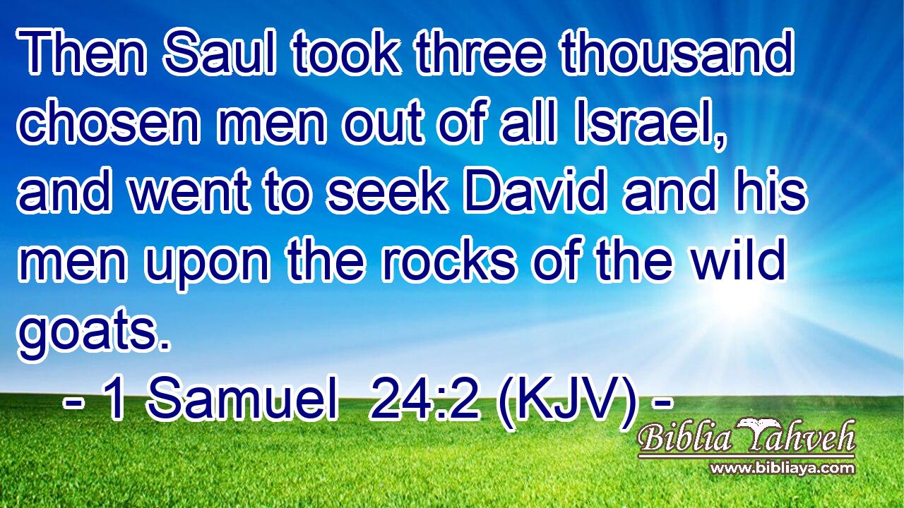 Then Saul took three thousand chosen men out of all Israel, and went to seek David and his men upon the rocks of the wild goats.