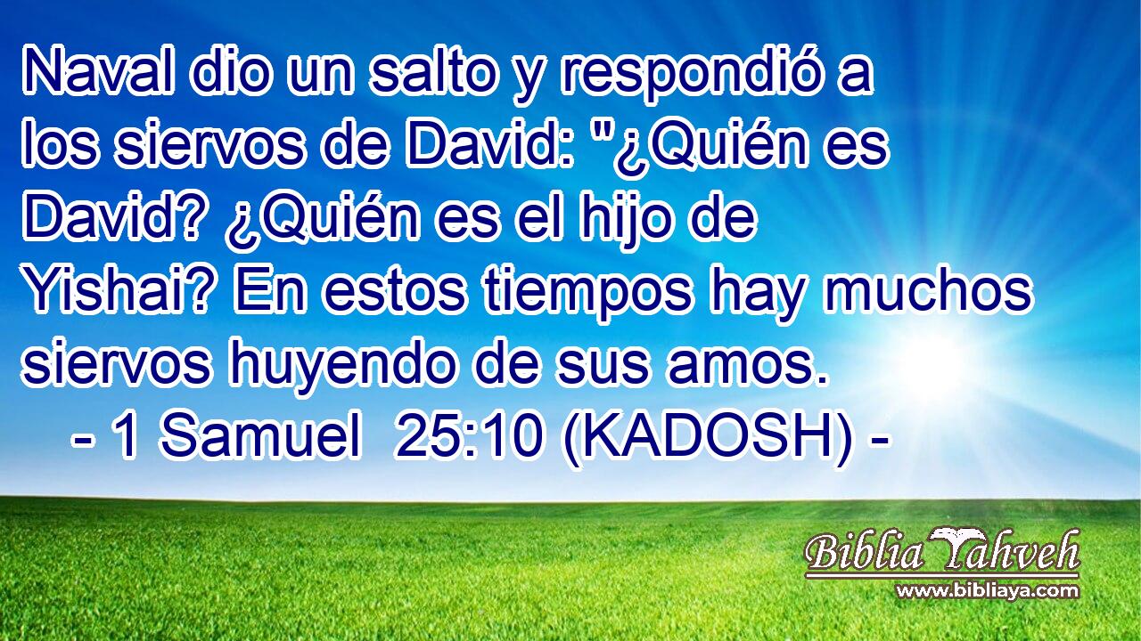  Naval dio un salto y respondió a los siervos de David: 