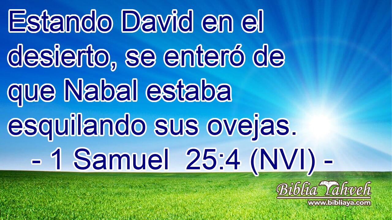  Estando David en el desierto, se enteró de que Nabal estaba esquilando sus ovejas. 