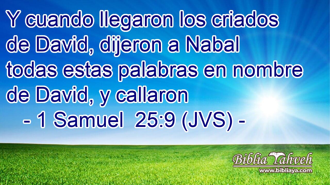 Y cuando llegaron los criados de David, dijeron a Nabal todas estas palabras en nombre de David, y callaron