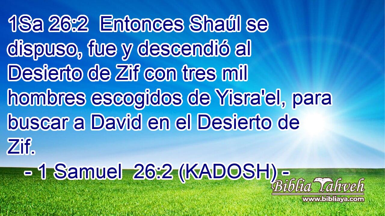  Entonces Shaúl se dispuso, fue y descendió al Desierto de Zif con tres mil hombres escogidos de Yisra'el, para buscar a David en el Desierto de Zif. 