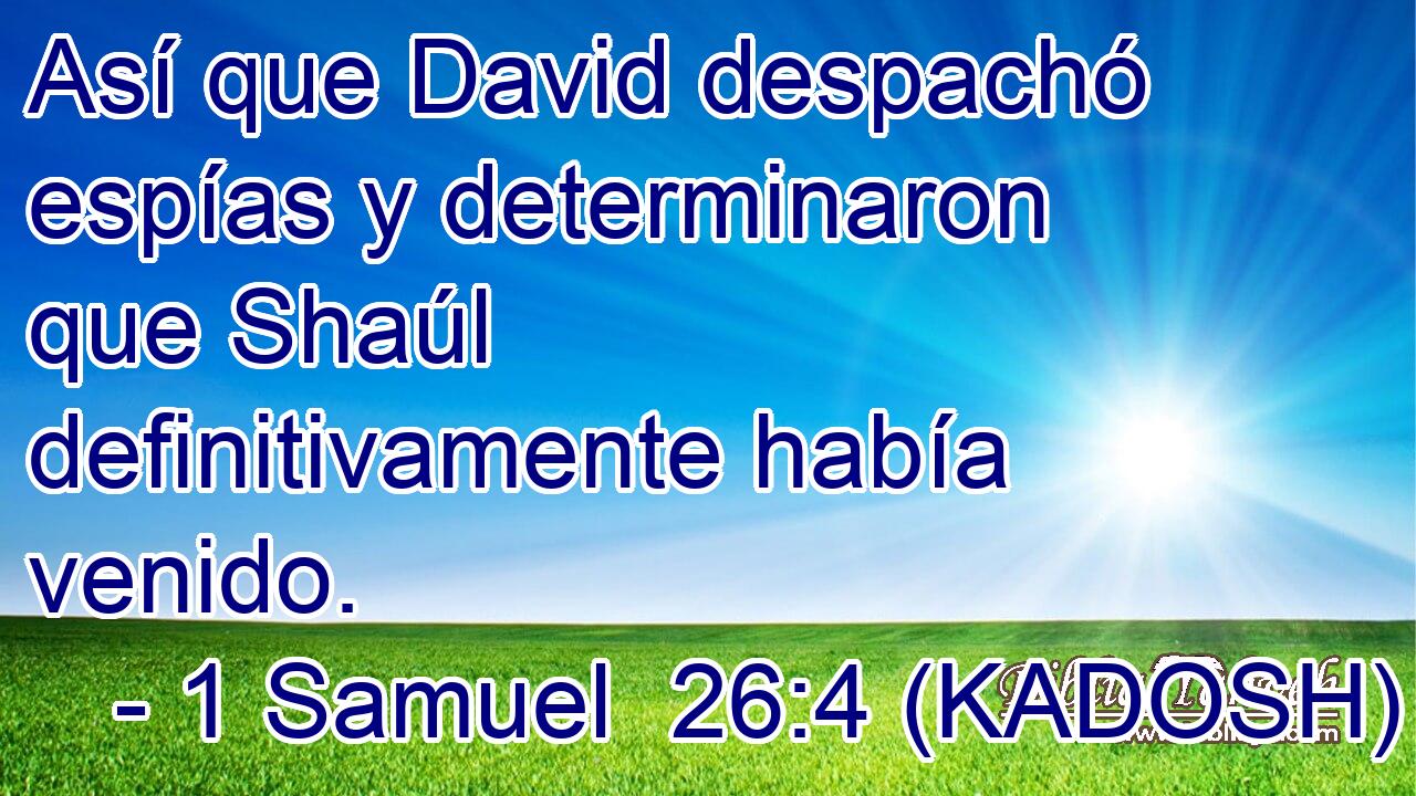  Así que David despachó espías y determinaron que Shaúl definitivamente había venido. 