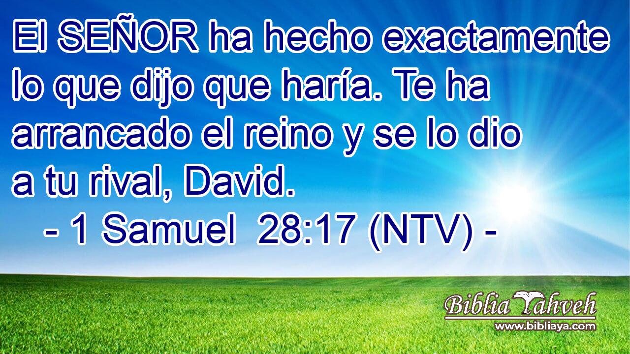 El SEÑOR ha hecho exactamente lo que dijo que haría. Te ha arrancado el reino y se lo dio a tu rival, David.