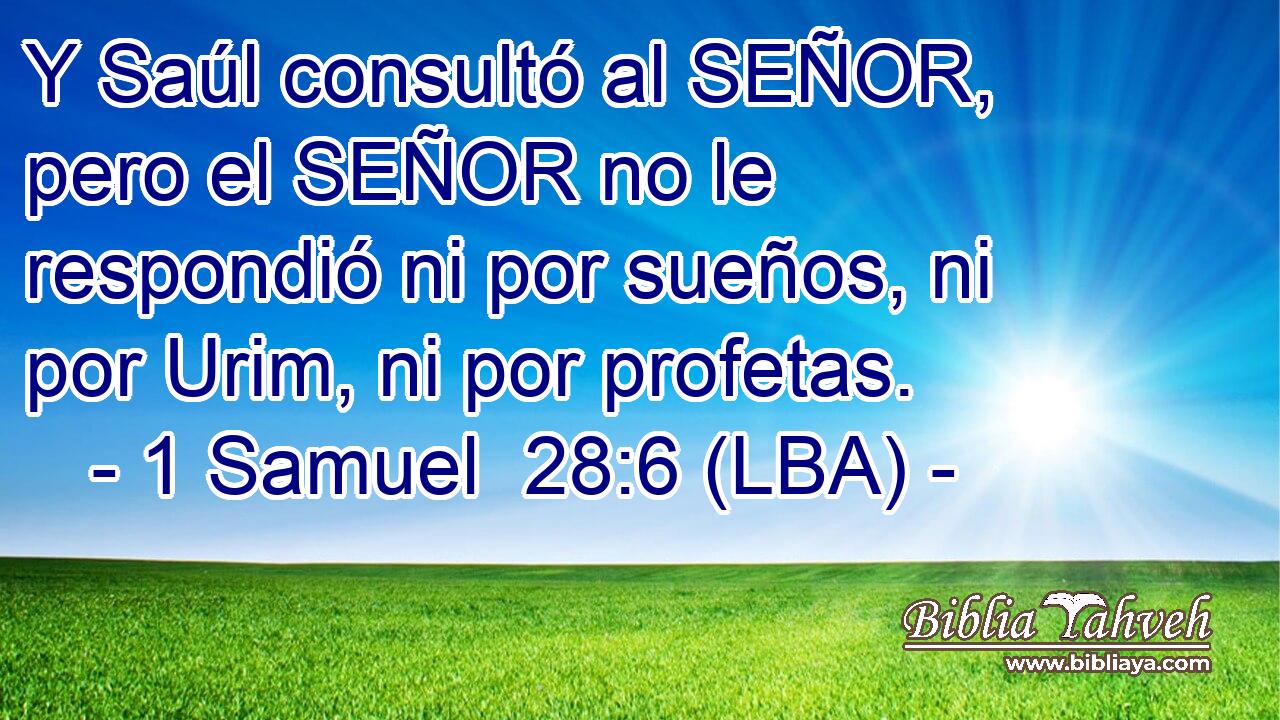 Y Saúl consultó al SEÑOR, pero el SEÑOR no le respondió ni por sueños, ni por Urim, ni por profetas.