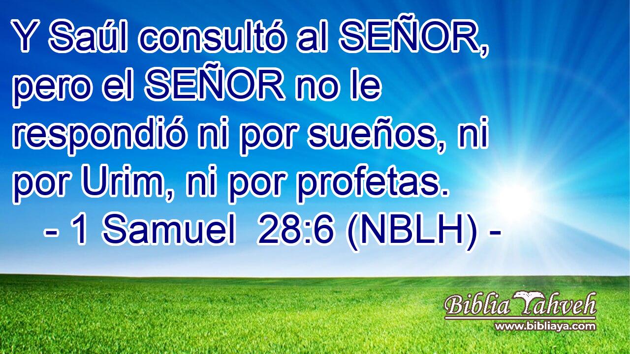  Y Saúl consultó al SEÑOR, pero el SEÑOR no le respondió ni por sueños, ni por Urim, ni por profetas. 
