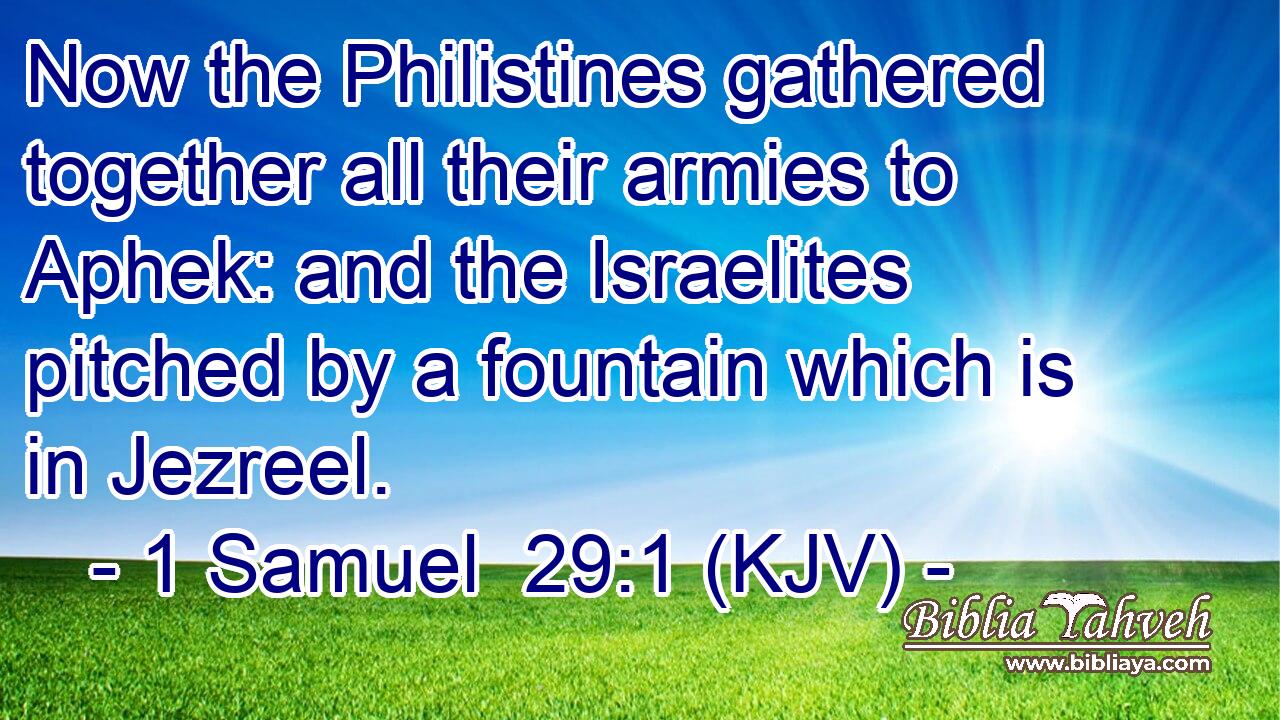 Now the Philistines gathered together all their armies to Aphek: and the Israelites pitched by a fountain which is in Jezreel.
