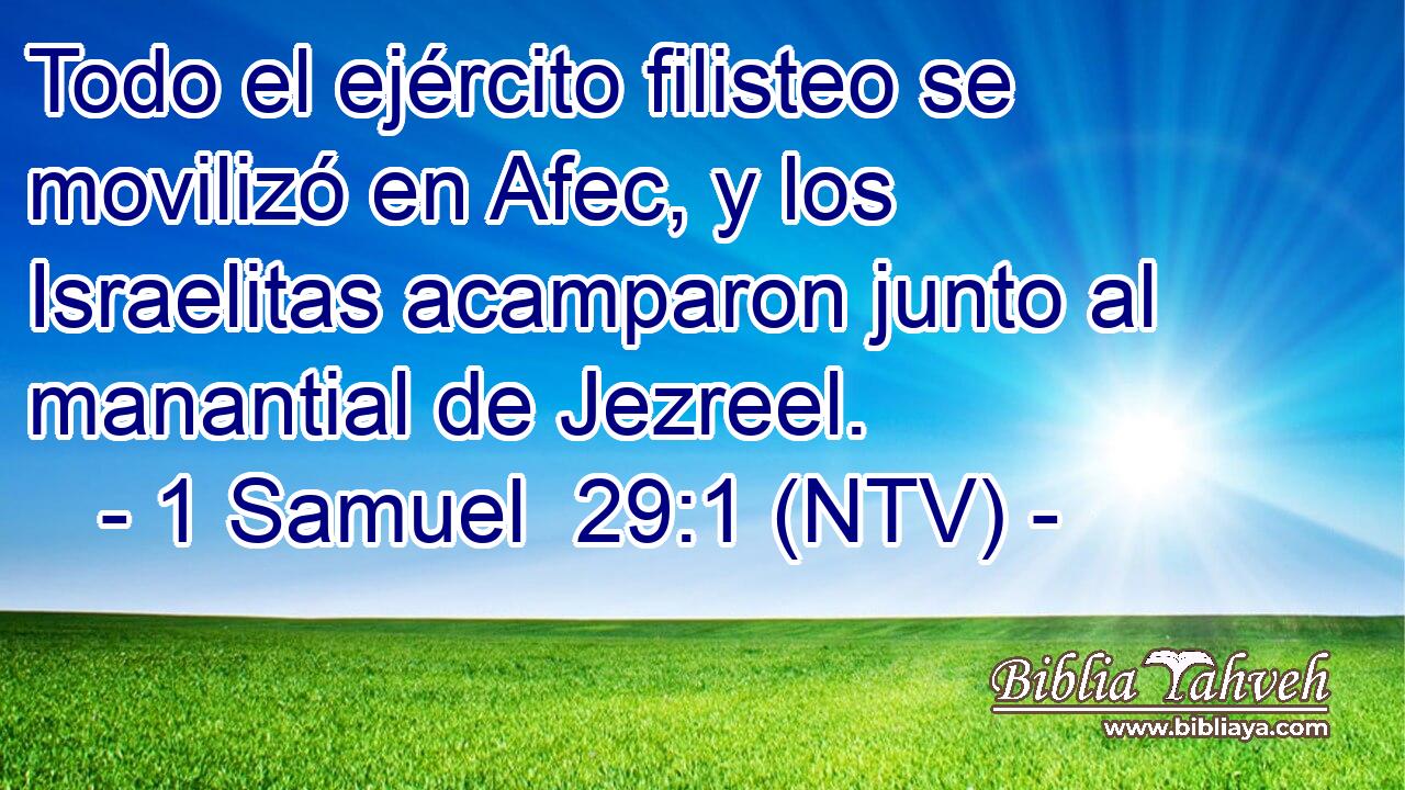 Todo el ejército filisteo se movilizó en Afec, y los Israelitas acamparon junto al manantial de Jezreel.