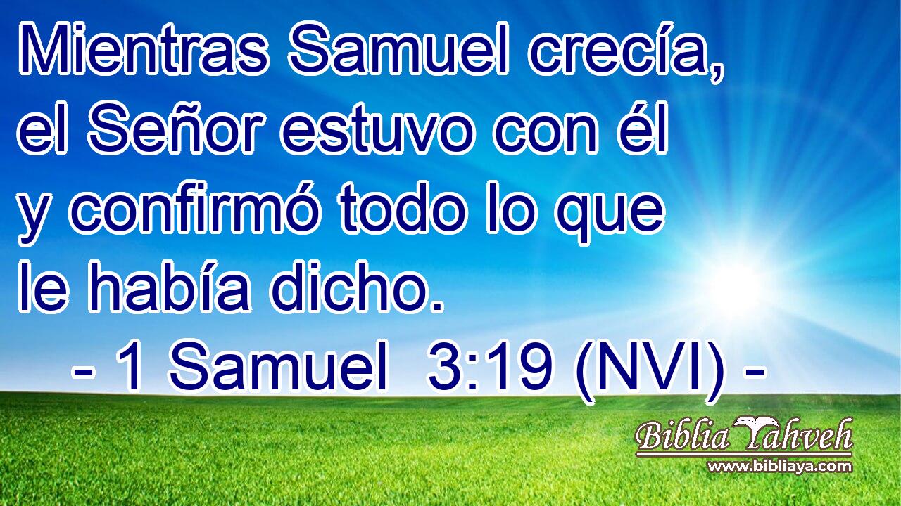  Mientras Samuel crecía, el Señor estuvo con él y confirmó todo lo que le había dicho. 