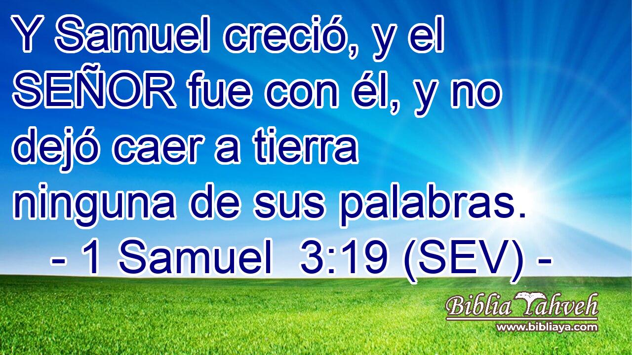 Y Samuel creció, y el SEÑOR fue con él, y no dejó caer a tierra ninguna de sus palabras.