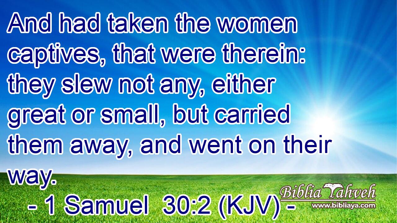 And had taken the women captives, that were therein: they slew not any, either great or small, but carried them away, and went on their way.