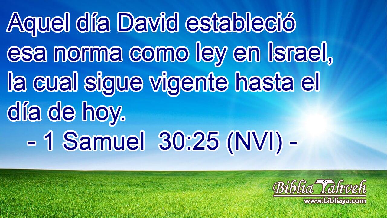  Aquel día David estableció esa norma como ley en Israel, la cual sigue vigente hasta el día de hoy. 