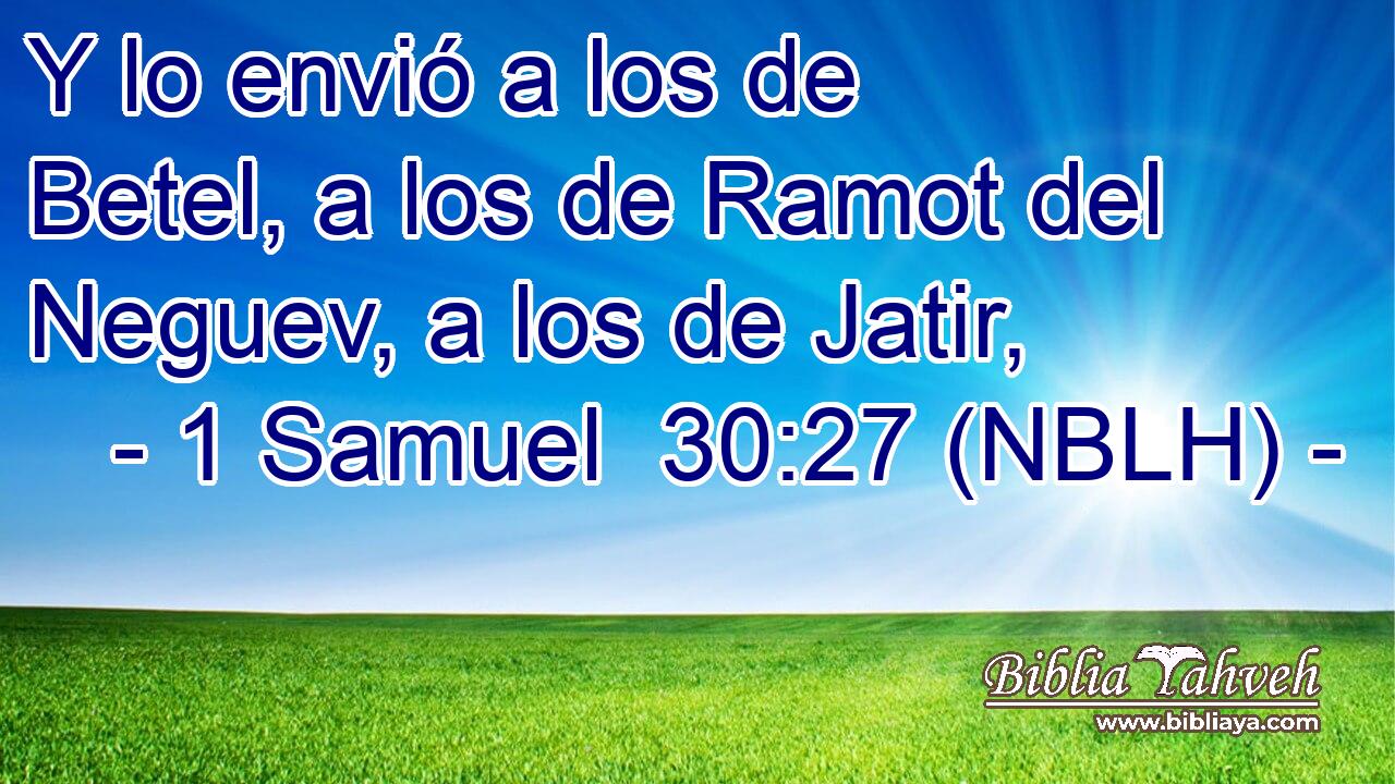  Y lo envió a los de Betel, a los de Ramot del Neguev, a los de Jatir, 