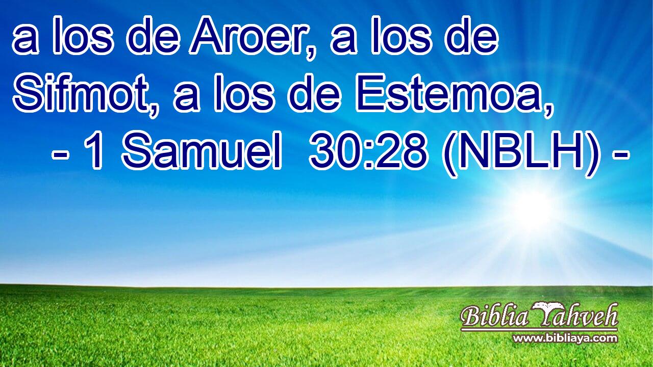  a los de Aroer, a los de Sifmot, a los de Estemoa, 