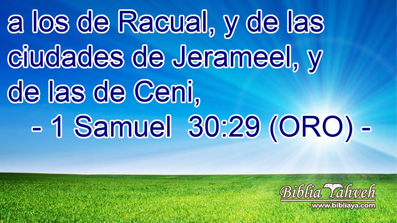  a los de Racual, y de las ciudades de Jerameel, y de las de Ceni, 