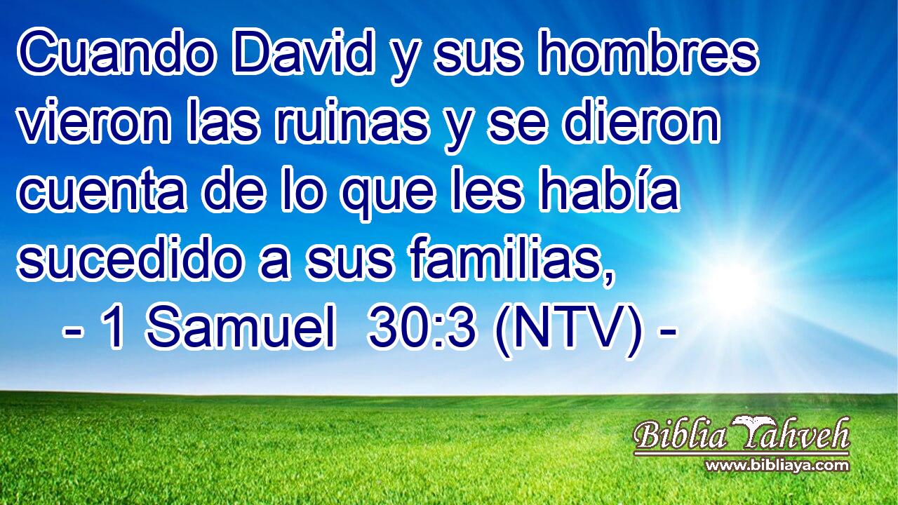 Cuando David y sus hombres vieron las ruinas y se dieron cuenta de lo que les había sucedido a sus familias,