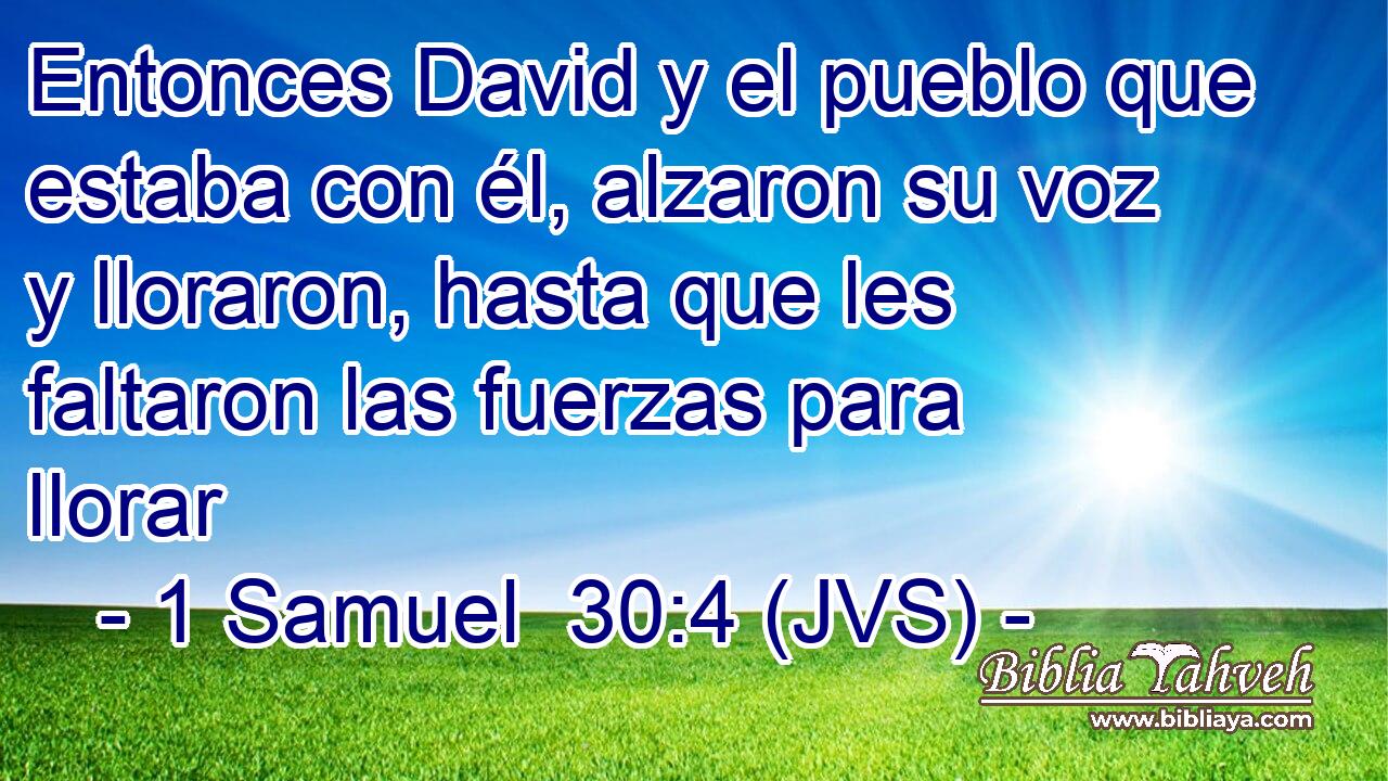 Entonces David y el pueblo que estaba con él, alzaron su voz y lloraron, hasta que les faltaron las fuerzas para llorar