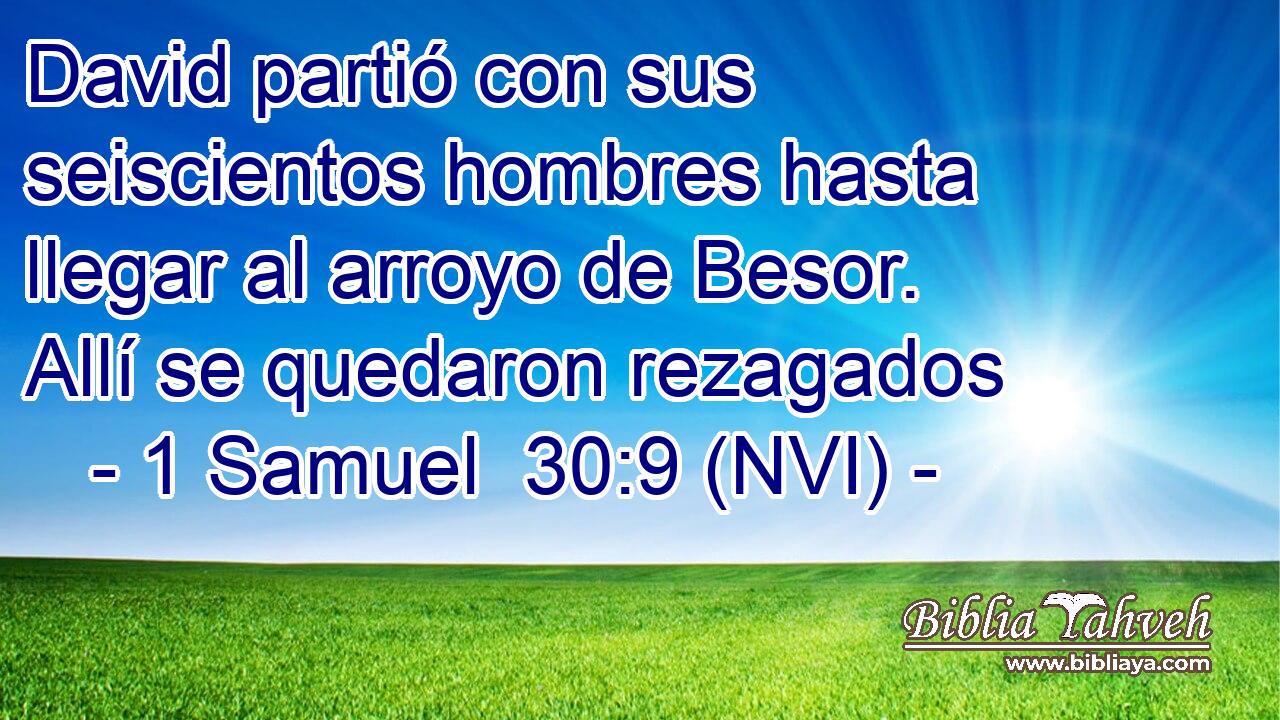  David partió con sus seiscientos hombres hasta llegar al arroyo de Besor. Allí se quedaron rezagados 