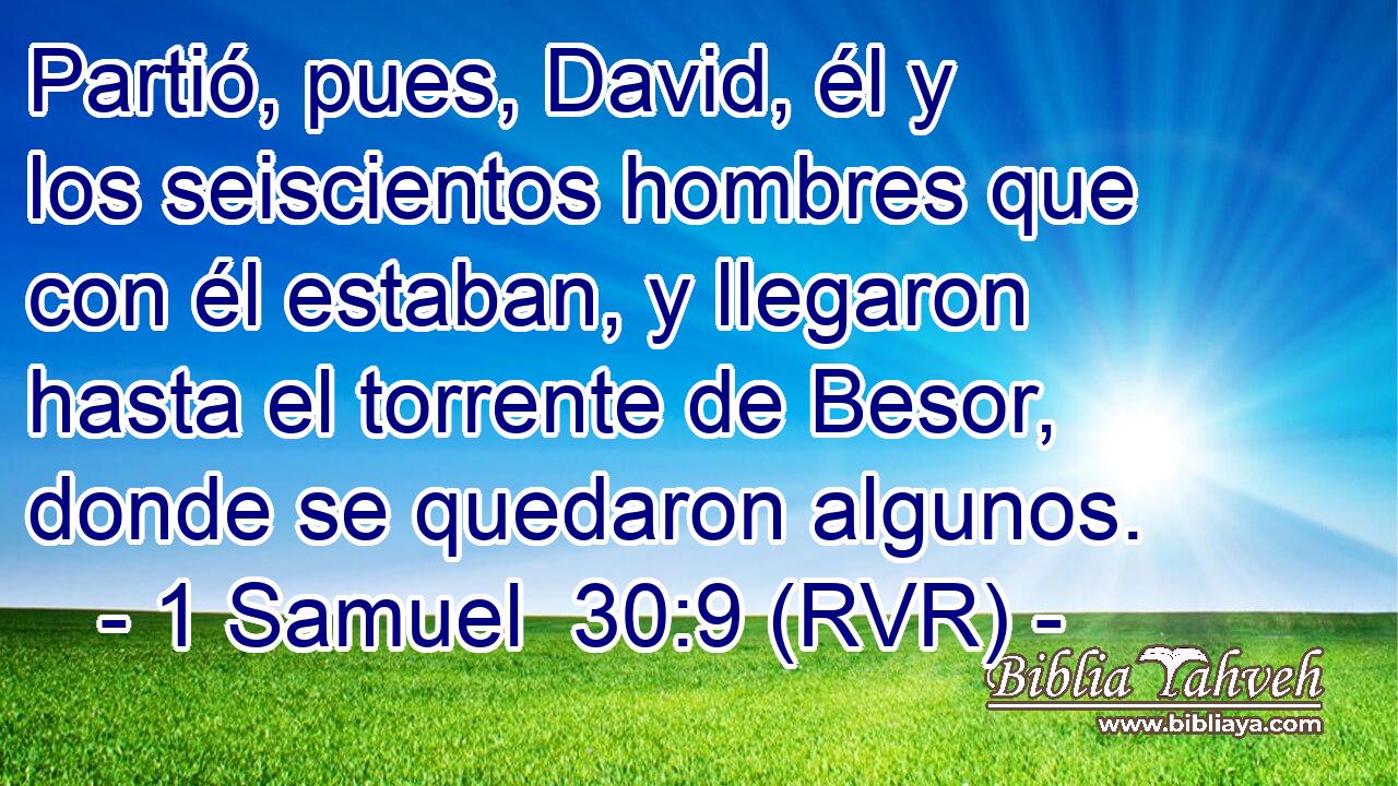 Partió, pues, David, él y los seiscientos hombres que con él estaban, y llegaron hasta el torrente de Besor, donde se quedaron algunos.