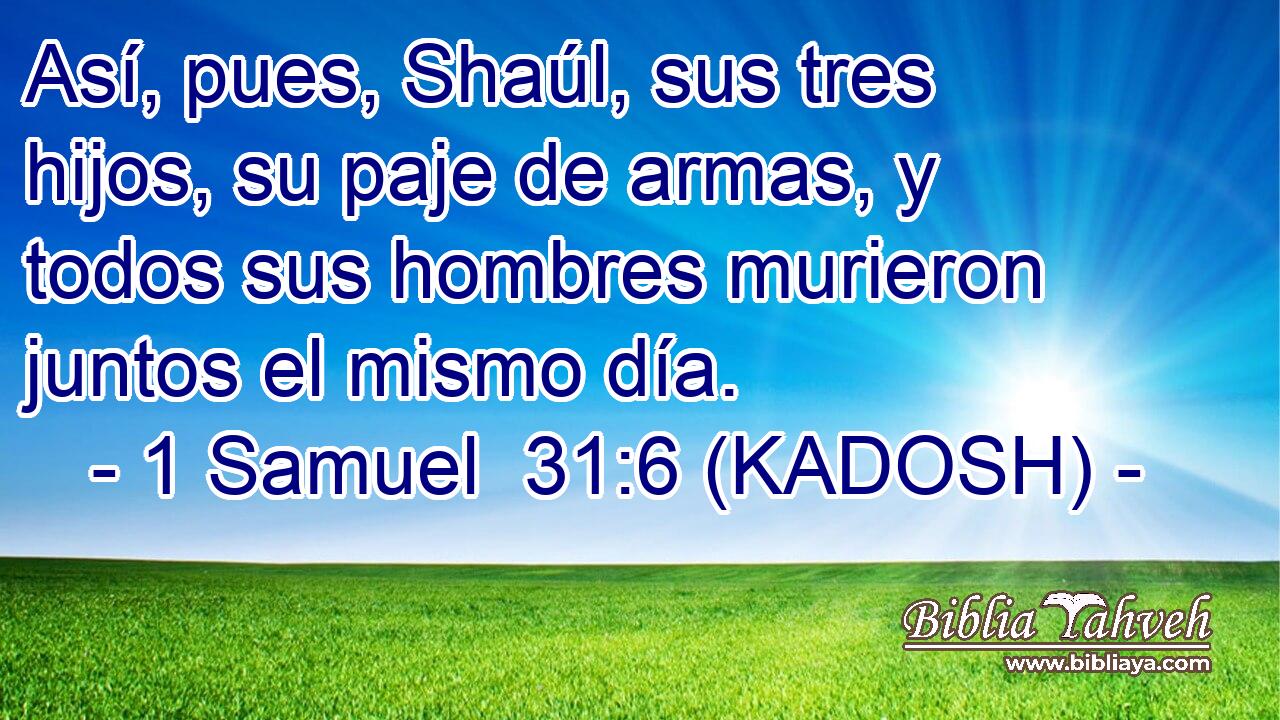  Así, pues, Shaúl, sus tres hijos, su paje de armas, y todos sus hombres murieron juntos el mismo día. 
