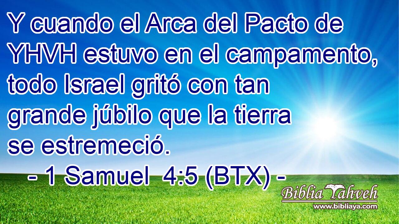 Y cuando el Arca del Pacto de YHVH estuvo en el campamento, todo Israel gritó con tan grande júbilo que la tierra se estremeció.