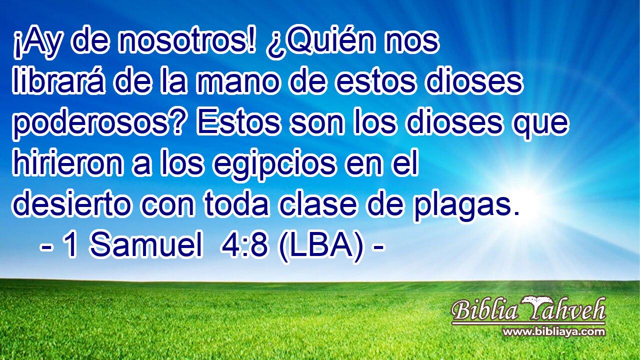 ¡Ay de nosotros! ¿Quién nos librará de la mano de estos dioses poderosos? Estos son los dioses que hirieron a los egipcios en el desierto con toda clase de plagas.