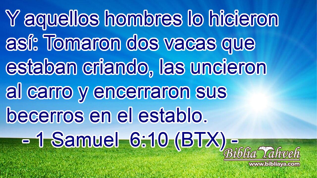 Y aquellos hombres lo hicieron así: Tomaron dos vacas que estaban criando, las uncieron al carro y encerraron sus becerros en el establo.